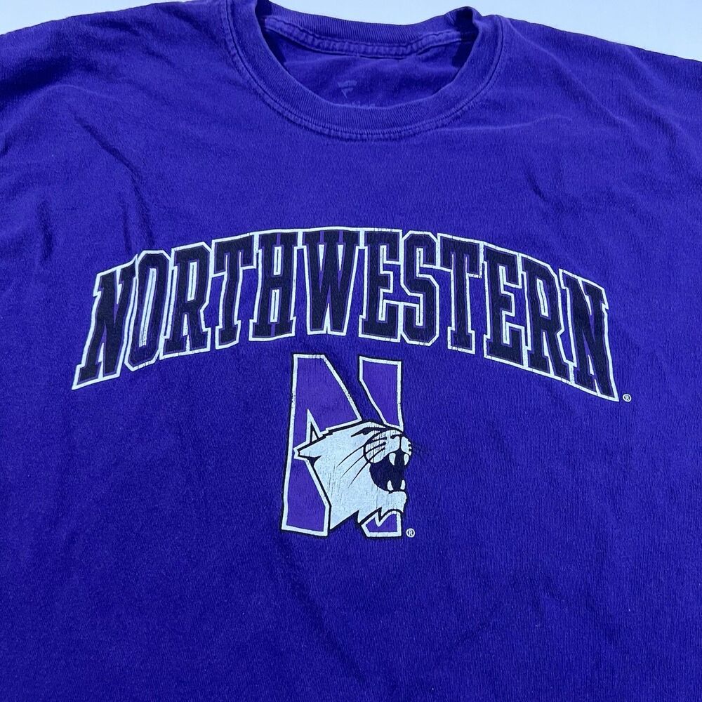 Lot of 2 Northwestern Wildcats Long Sleeve Purple Shirts Fanatics Gildan Large - Picture 14 of 16
